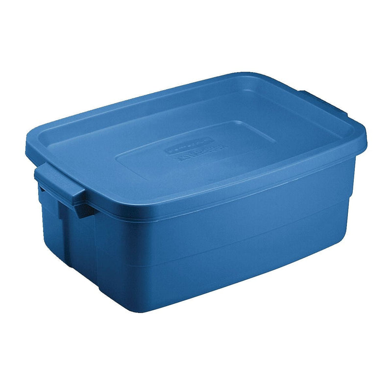 Rubbermaid Roughneck Stackable Storage Box with Lid, 11-L, Blue H7