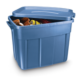 Rubbermaid Roughneck Stackable Storage Box with Lid, 68-L, Blue