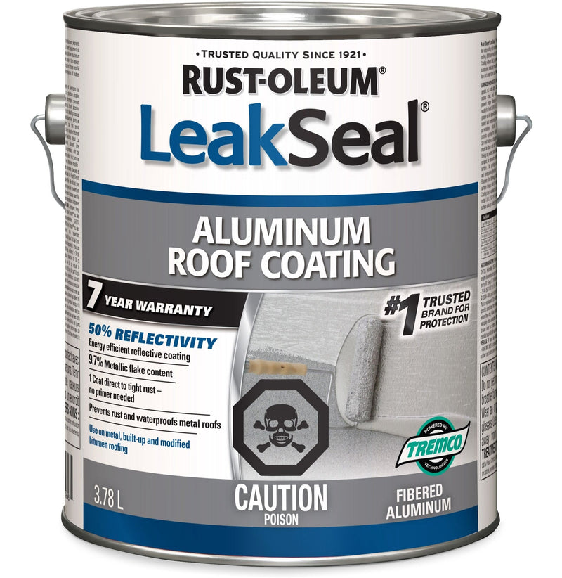 Rust-Oleum LeakSeal Aluminum Roof Coating, Reflective, Rust Proof & Waterproof Sealant, 3.78-L O8