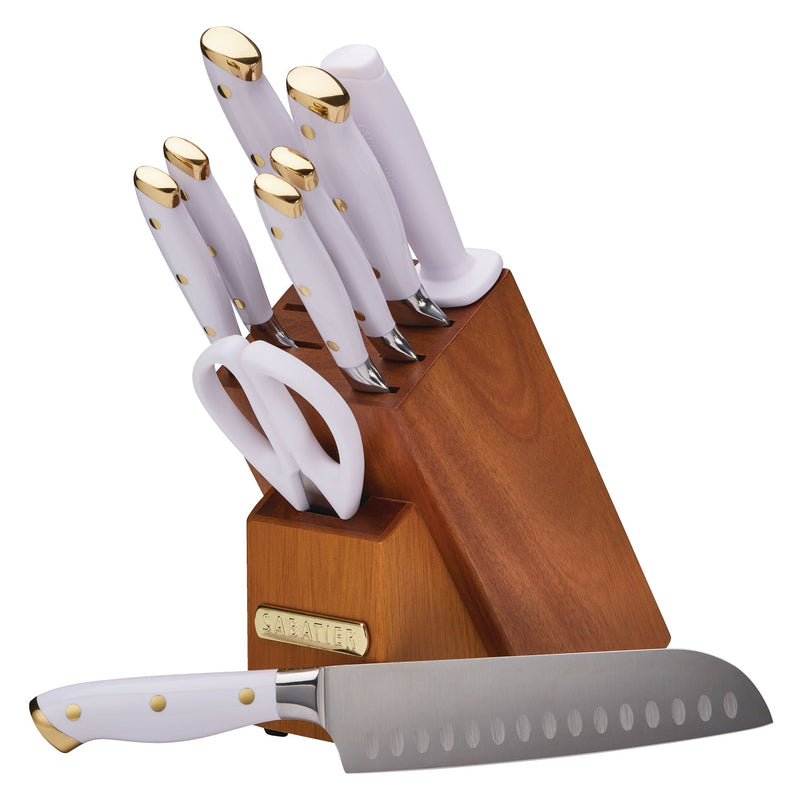 Sabatier Forged Knife Block Set, White/Gold, 10-pc P8