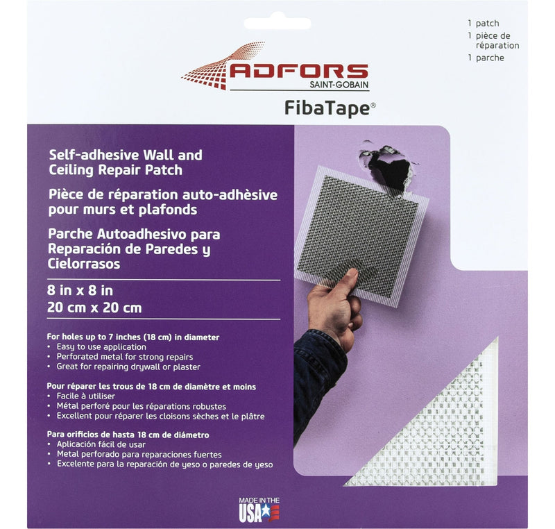 Saint-Gobain Self-Adhesive Wall & Ceiling Hole Repair Patch For Drywall & Plaster, 8 x 8-in H6