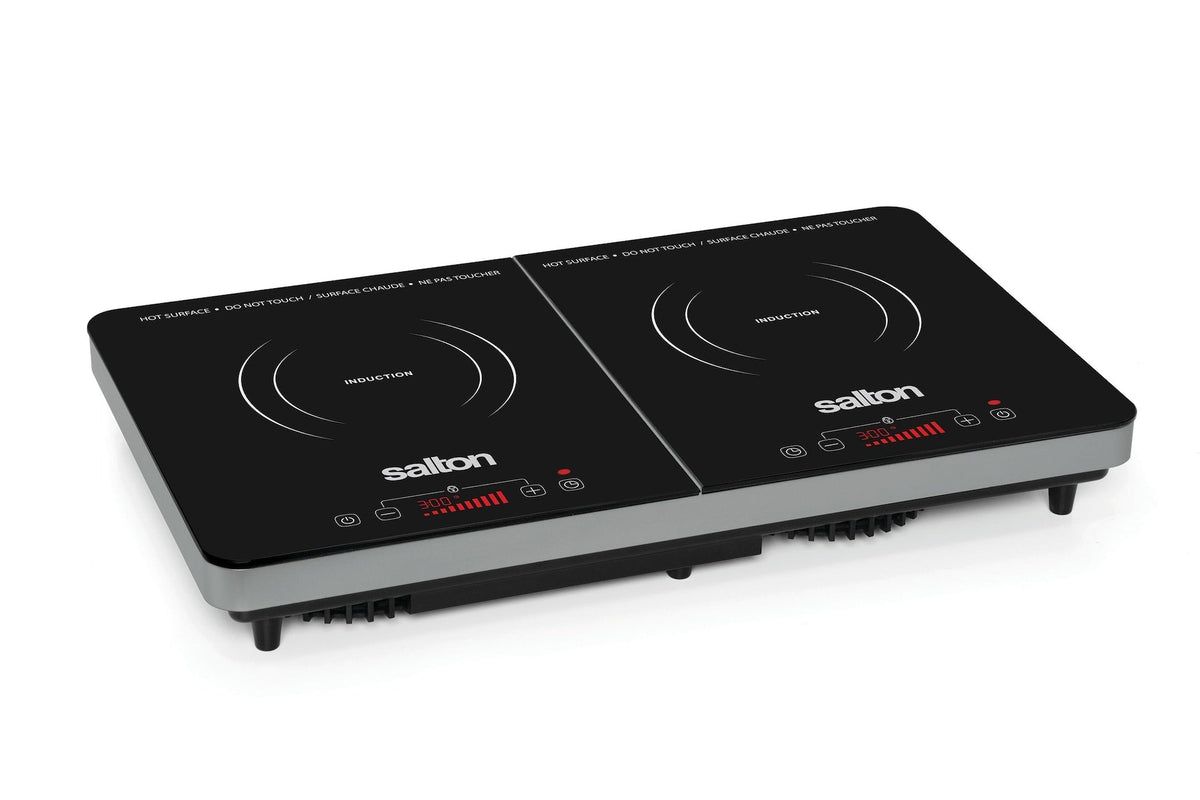 Salton Double Induction Cooktop, LED Display & Touch control with 10 Power Settings