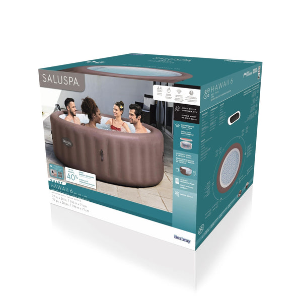Salu Spa Hawaii Smart AirJet 6-Person Terracotta Round Spa, 77-in x 28-in N4