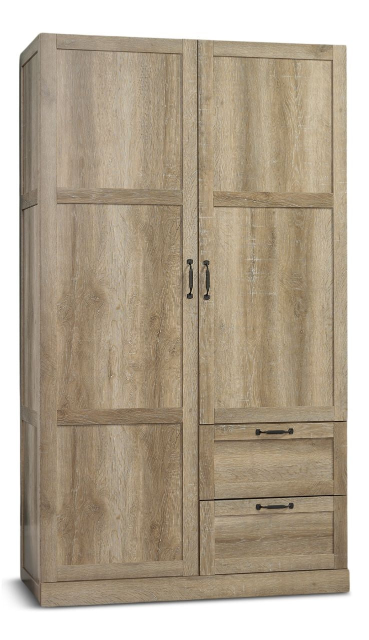 Sauder 2 Door 2 Drawer Wardrobe, Oak V3