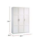 Sauder 3 Door Wardrobe Shaker, White
