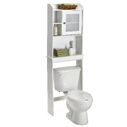 Sauder Caraway 1-Door Over-The-Toilet Spacesaver Bathroom Storage Shelf/Cabinet, Soft White V8