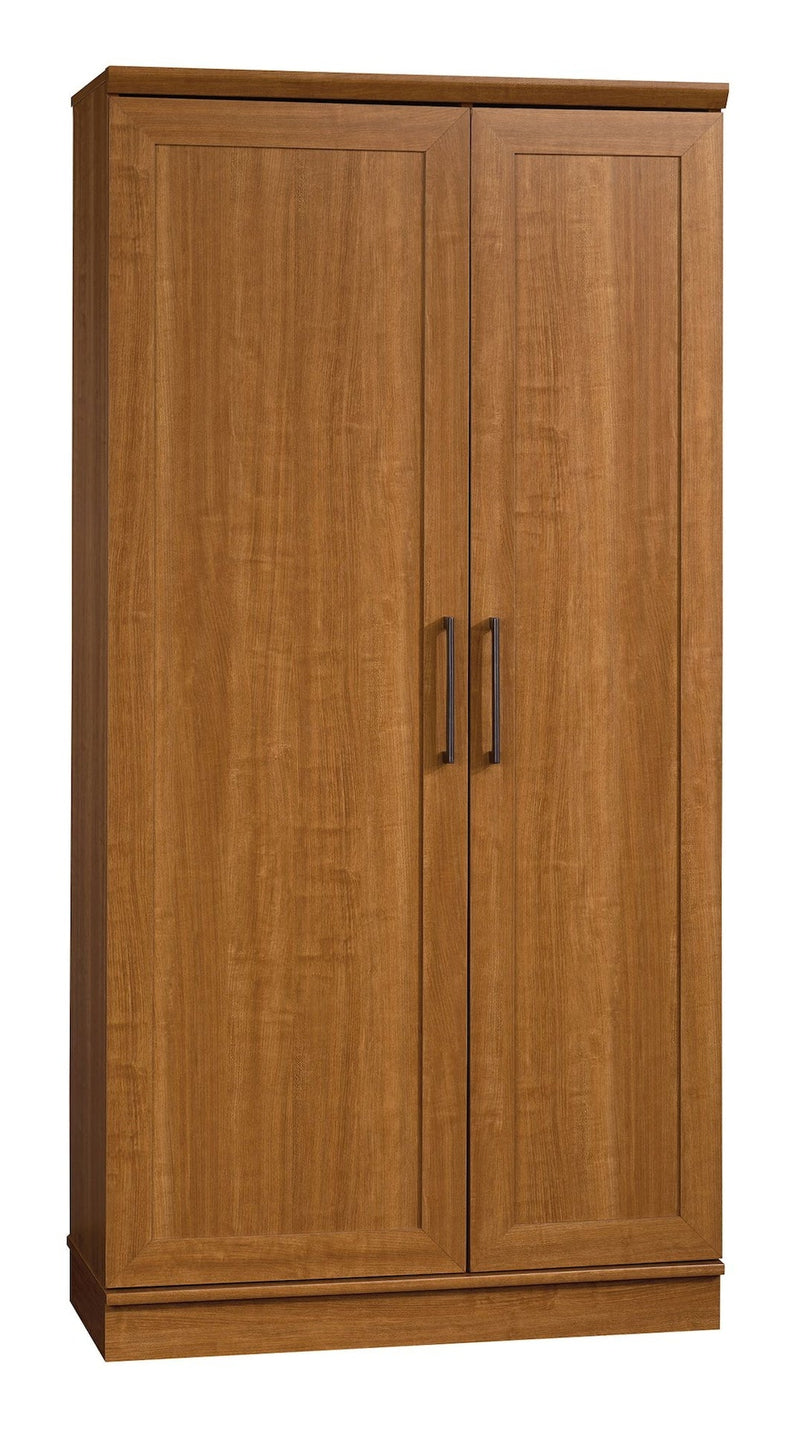 Sauder Homeplus 2-Door Storage Cabinet/Pantry with Adjustable Shelves, Sienna Oak Finish R3