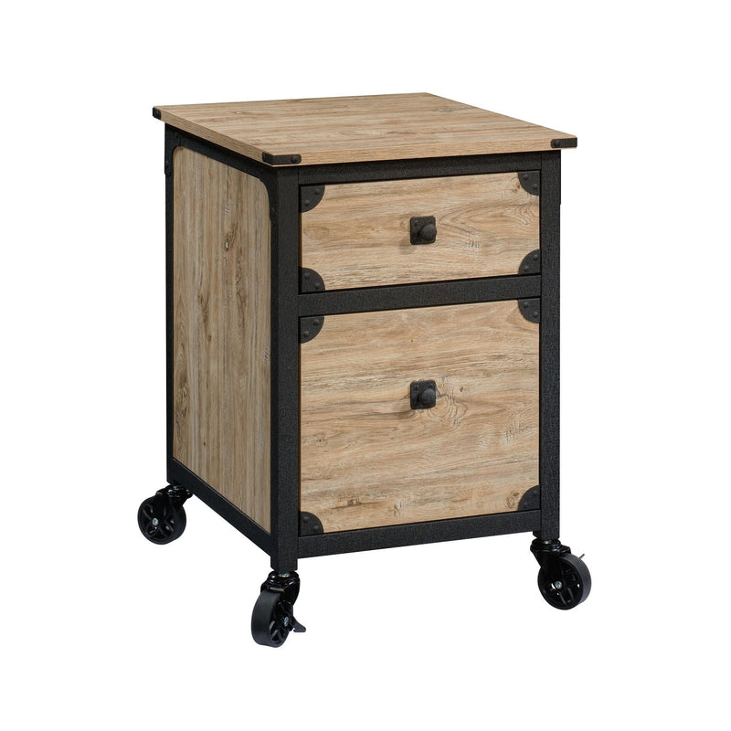 Sauder Steel Pedestal River File Cabinet with Drawers, Milled Mesquite G4