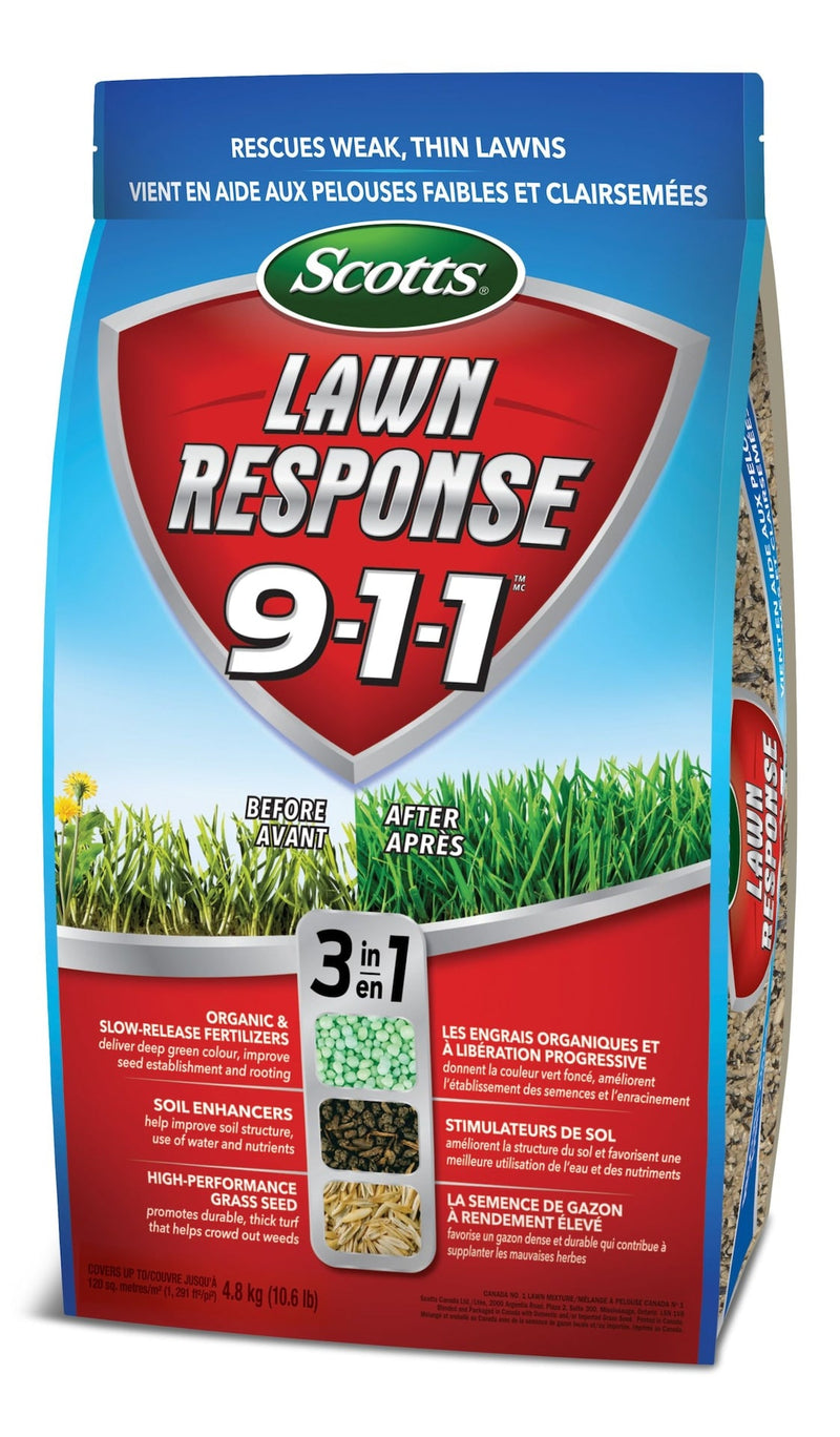 Scotts Lawn Response 3-in-1 Grass Seed & Fertilizer Mix, 9-1-1, 4.8-kg Y9