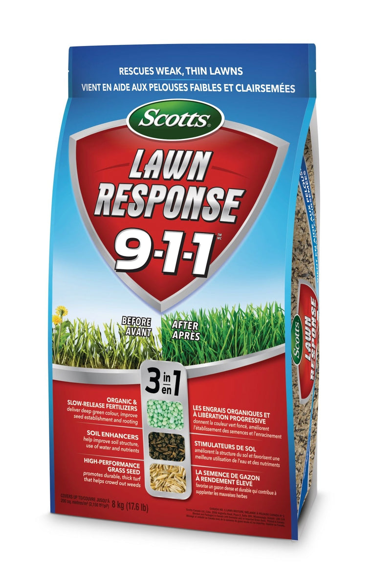 Scotts Lawn Response 3-in-1 Grass Seed & Fertilizer Mix, 9-1-1, 8-kg V1