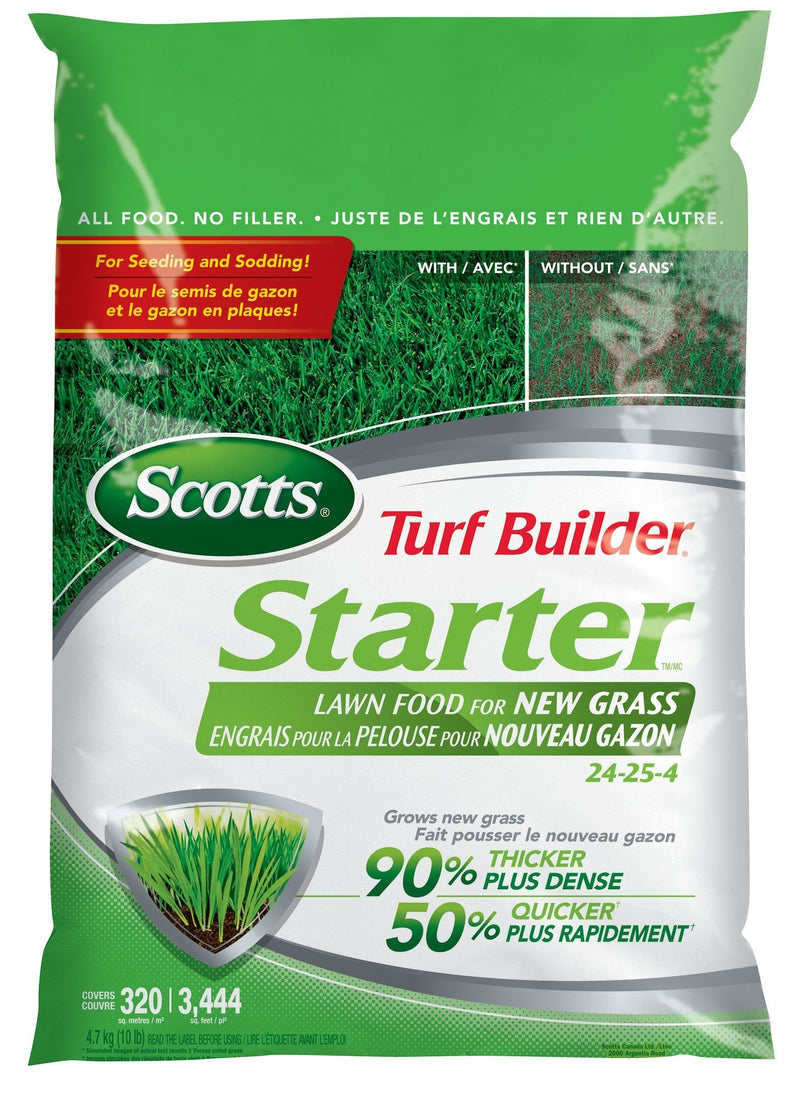 Scotts Turf Builder Starter Lawn Fertilizer, 24-25-4 For New Grass, 320-m2 A0