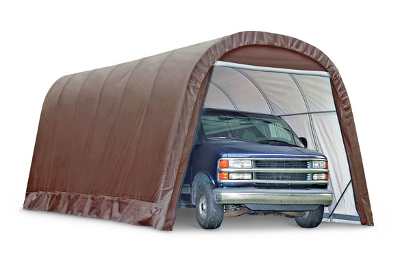 ShelterLogic Heavy Duty Waterproof Round Style Auto Shelter with UV Protection, 12x24x10-ft Q1
