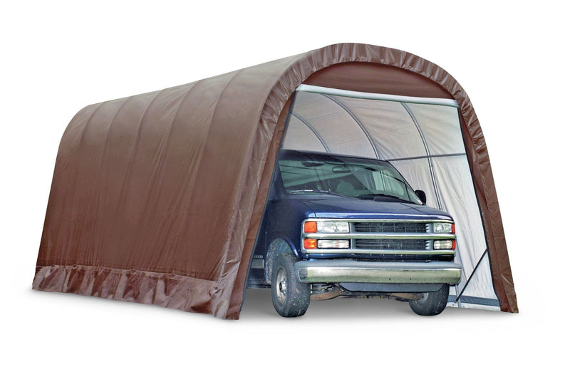 ShelterLogic Heavy Duty Waterproof Round Style Auto Shelter with UV Protection, 12x24x10-ft Q1