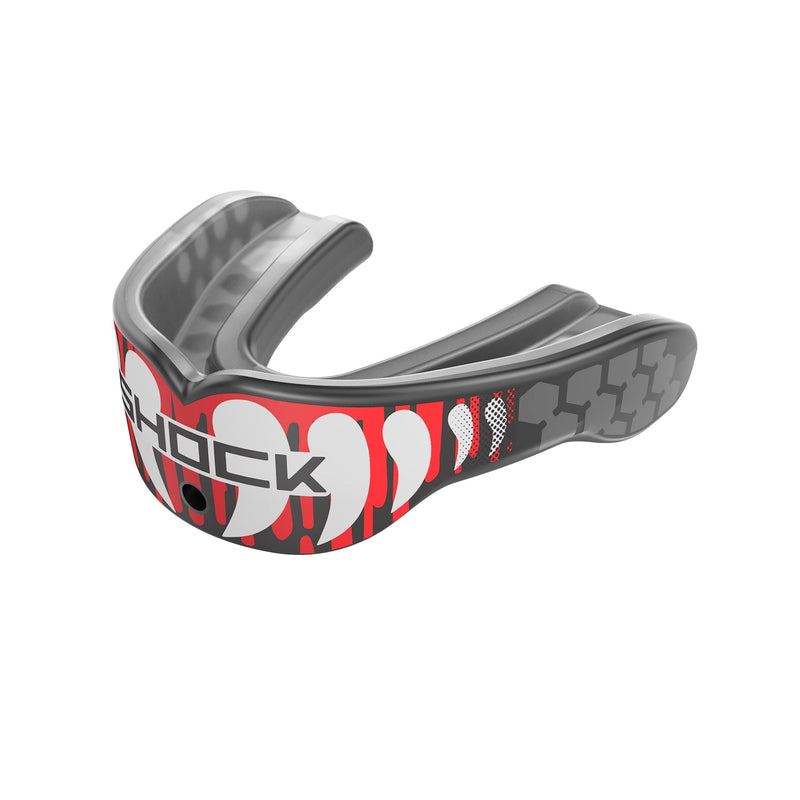 Shock Doctor Gel Max Power Mouthguard, Junior/Senior, Red Drip Fang H0