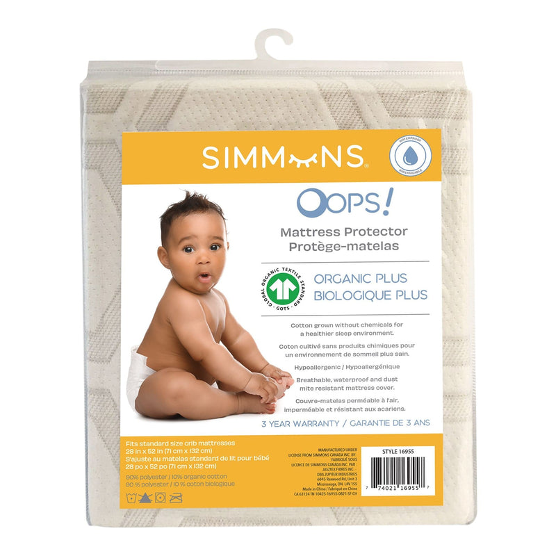 Simmons Organic Crib Mattress Waterproof Protector F8