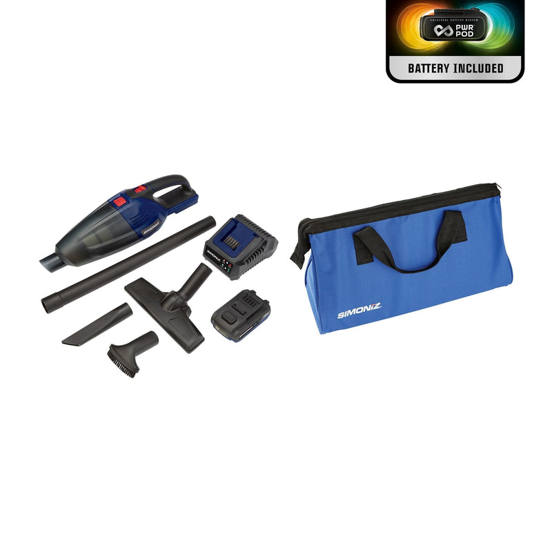 Simoniz 20V Max Cordless Car Hand Vacuum with PWR POD 2.0 Ah battery K0