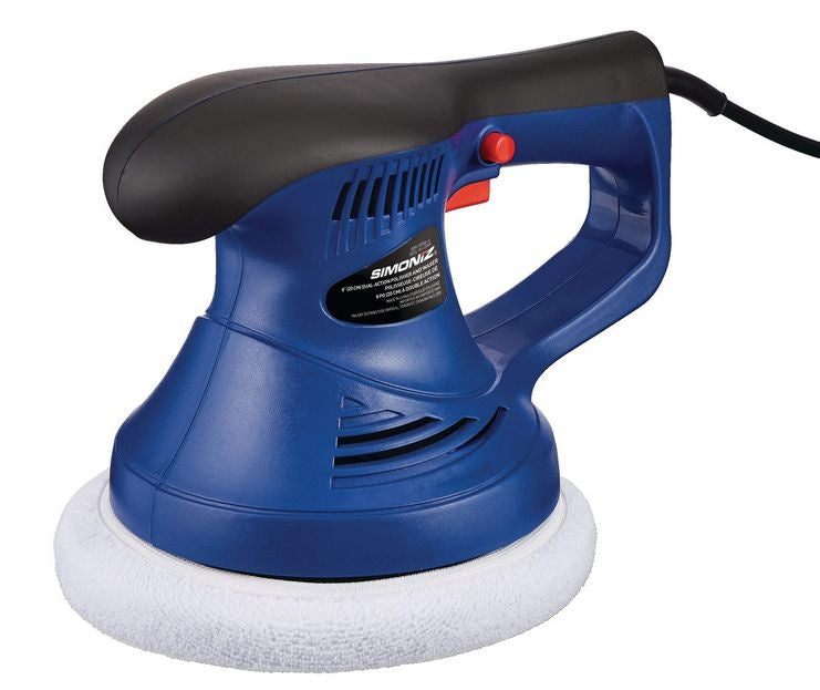 SIMONIZ Brushed Corded Bonnet Random Orbit (Dual Action) Palm Grip Polisher & Waxer Kit, 8-in D2