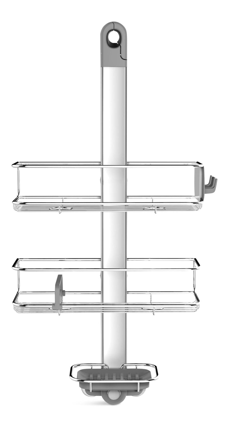 Simplehuman Medium Adjustable Shower Caddy, Stainless Steel and Anodized Aluminum X9