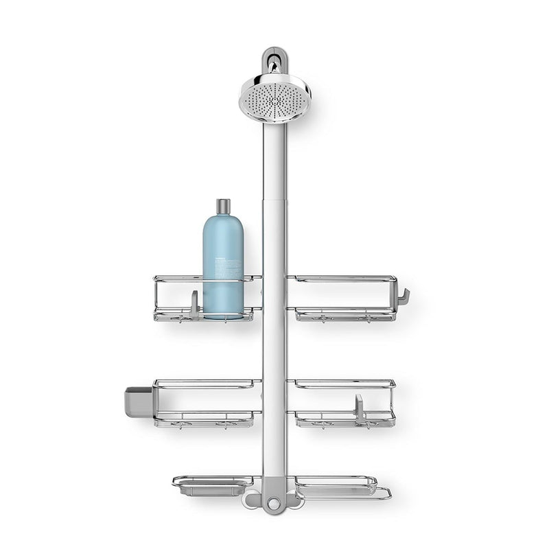 Simplehuman XL Rust-Resistant Adjustable Shelves Shower Caddy, Silver Z2