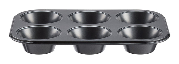 Simplicite Dark Grey Non-Stick Carbon Steel Muffin Pan, 6-Cup A5