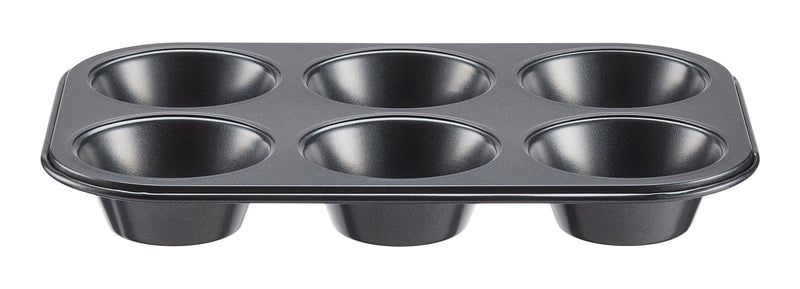 Simplicite Dark Grey Non-Stick Carbon Steel Muffin Pan, 6-Cup A5