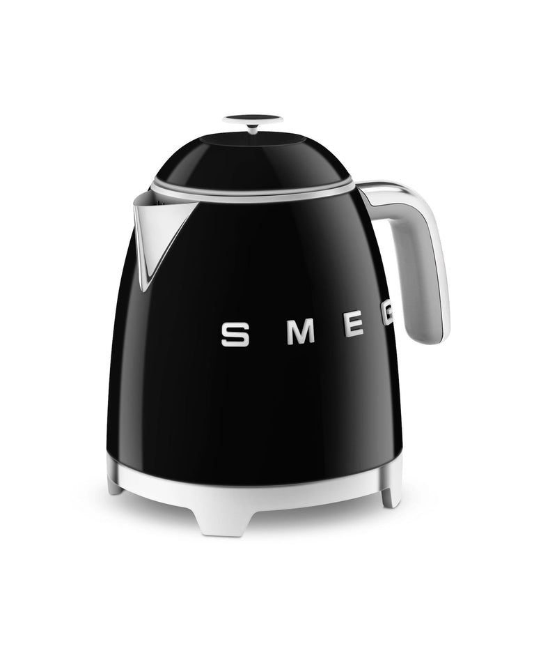 Smeg 50's 1400W Retro Style Electric Mini Countertop Kettle with Cordless Base, Black, 0.8-L Q8