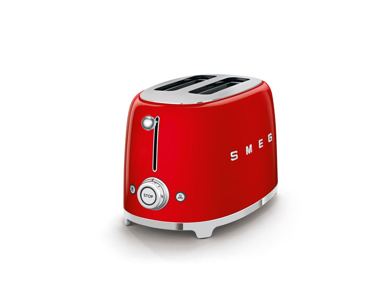 Smeg 50's Retro Style Wide Slot Pop Up Electric Toaster with 6 Settings, 2-Slice, Red O0