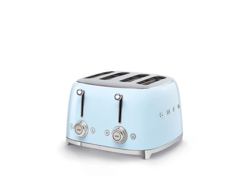Smeg 50s Retro Style Wide Slot Pop-up Toaster, 4-Slice, Pastel Blue H1