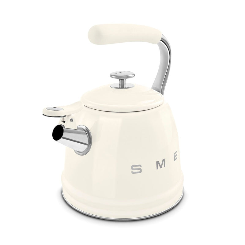 SMEG Traditional Stove Top Whistling Kettle, Cream, 2.3-L X4