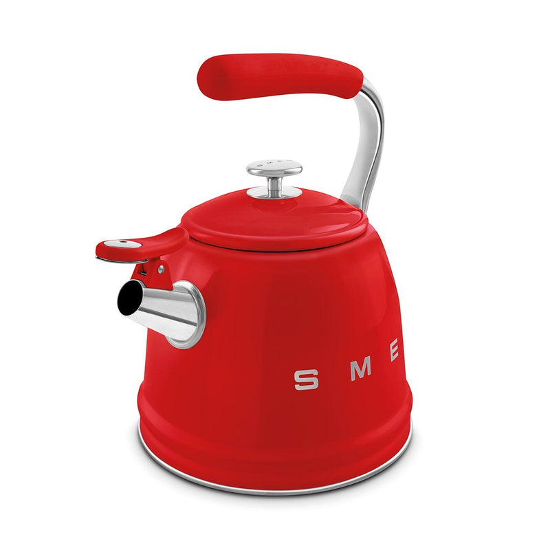 SMEG Traditional Stove Top Whistling Kettle, Red, 2.3-L P7