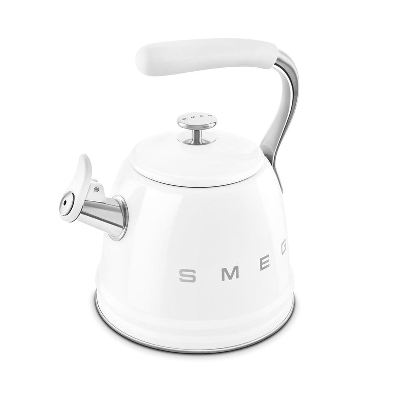 SMEG Traditional Stove Top Whistling Kettle, White, 2.3-L O1