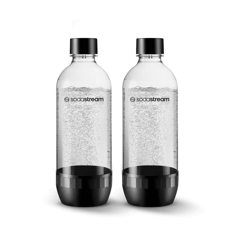 SodaStream Classic Carbonating Bottle, Dishwasher Safe, BPA Free, Black, 1-L, 2-pk J3