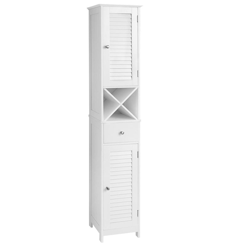 Songmics Home 1-Drawer White Storage Cabinet with Shutter Doors P7