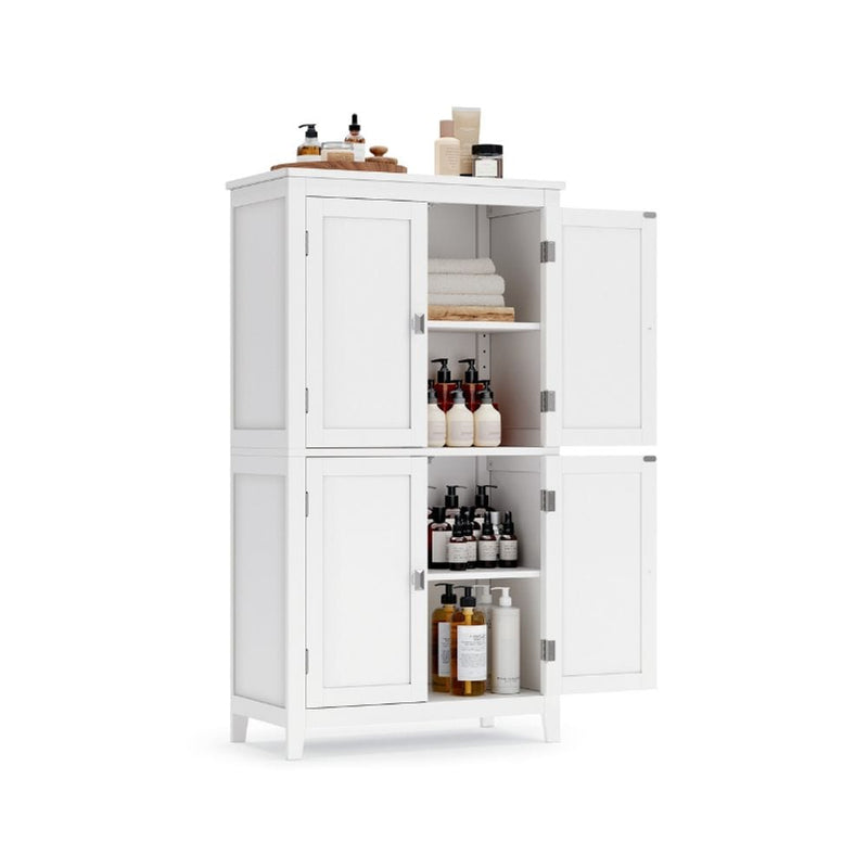 Songmics Home 4-Door White Storage Cabinet with Adjustable Shelves T1