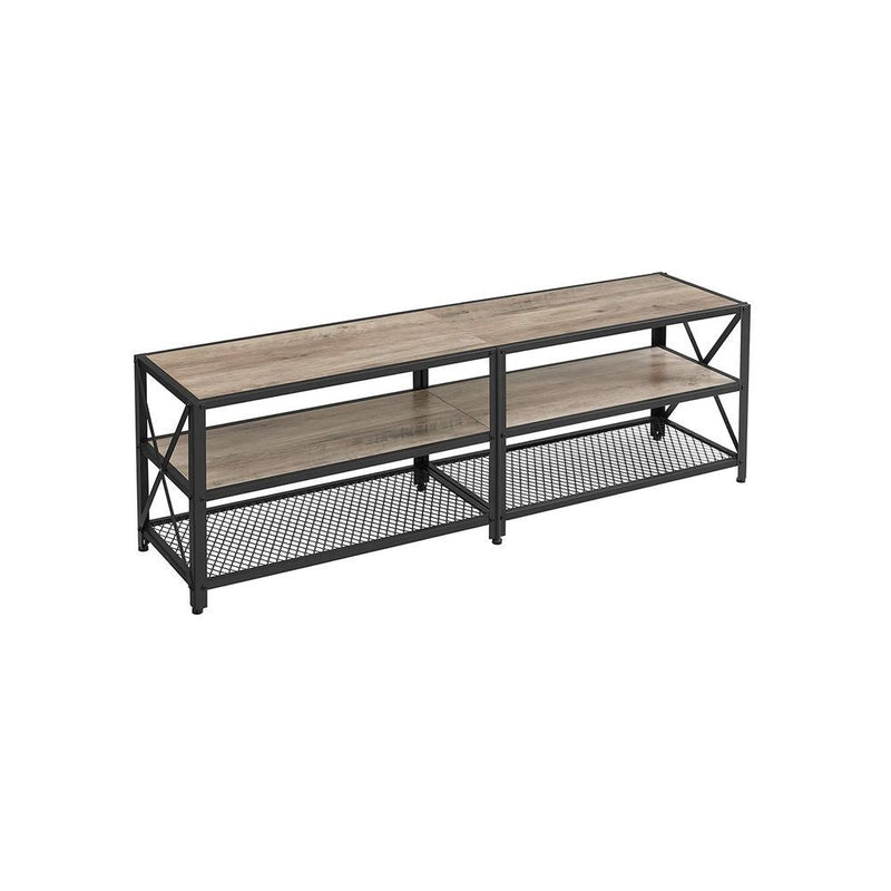 Songmics Home 70-in 3-Tier Industrial Greige/Black TV Stand U1