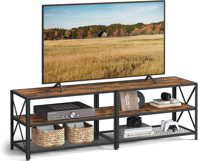 Songmics Home 70-in 3-Tier Industrial Rustic Brown TV Stand H5