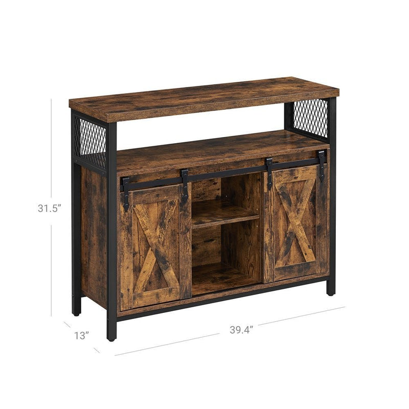 Songmics Home Brown Buff Sideboard Storage with Sliding Doors W8