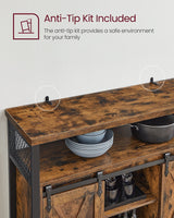 Songmics Home Brown Buff Sideboard Storage with Sliding Doors