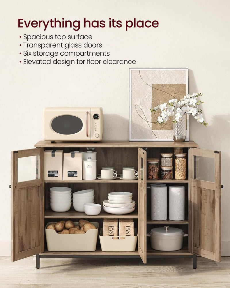 Songmics Home Industrial Camel Brown/Black Buffet Cabinet M9