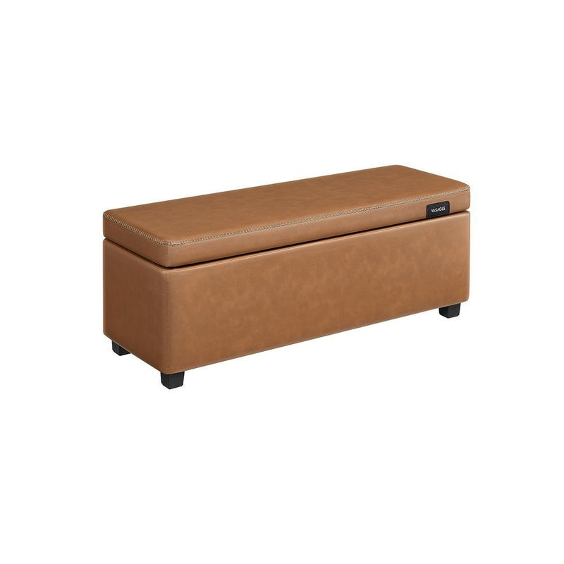 Songmics Home Mid-Century Modern Brown Storage Ottoman R9