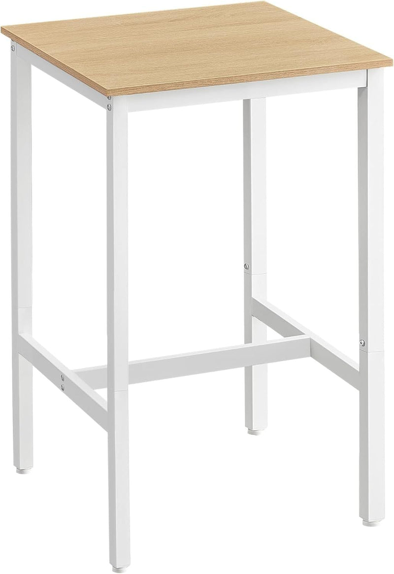 Songmics Home Square White/Oak Bar Table with Steel Frame P5