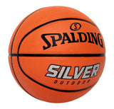 Spalding Silver Outdoor Rubber Basketball, Official Size 7 (29.5-in), Orange