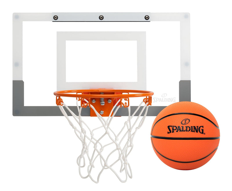 Spalding Slam Jam Indoor Over-the-Door Mounting Mini Basketball Hoop & Net with Ball F2