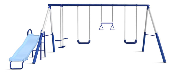 Sportspower Arcadia Star Kids' 5-Station Burst Metal Swing Set Combo with Slide B2