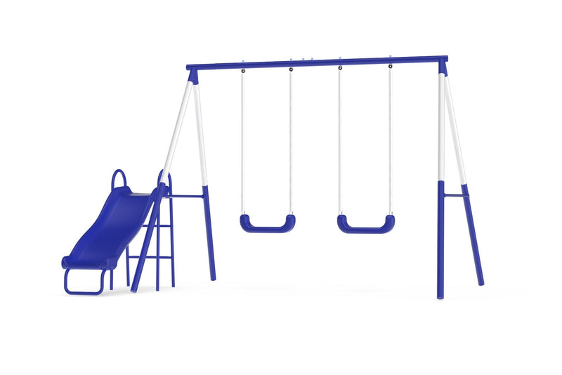 Sportspower Play Time Kids' 3 Station Metal Swing Set with Slide Z9