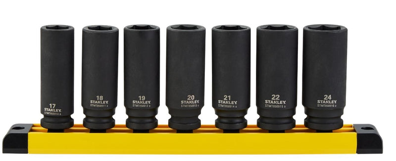 Stanley Pro 1/2-in Deep Impact Socket Set, Metric, 7-pc M8