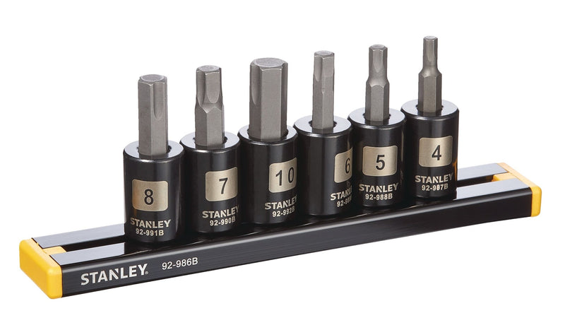 Stanley Professional Grade Black Chrome Hex Bit Socket Set, Metric, 6-pc Z2