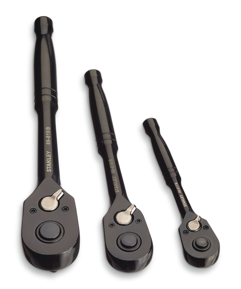 Stanley Professional Grade Black Chrome Ratchet Set, 3-pc E4