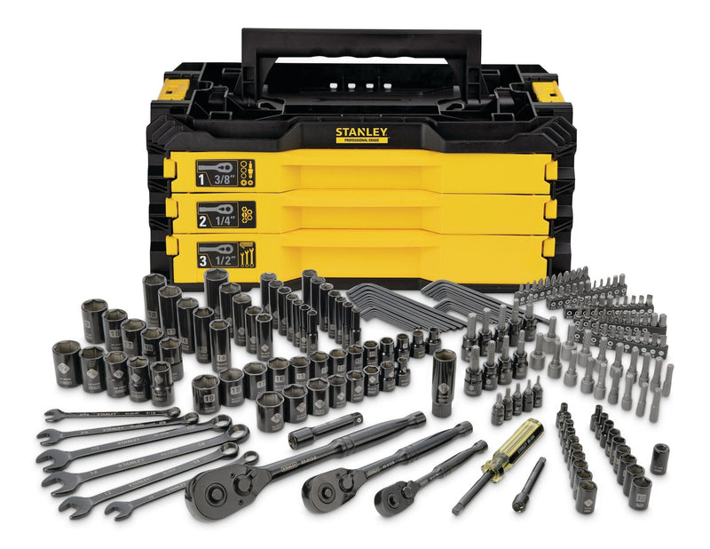 Stanley Professional Grade Black Chrome Socket Set, SAE/Metric, 203-pc U6