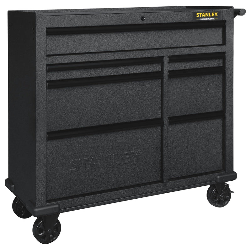Stanley Rolling Tool Storage Cabinet with 7 Drawers, Power Bar with USB, Black, 42-in F7